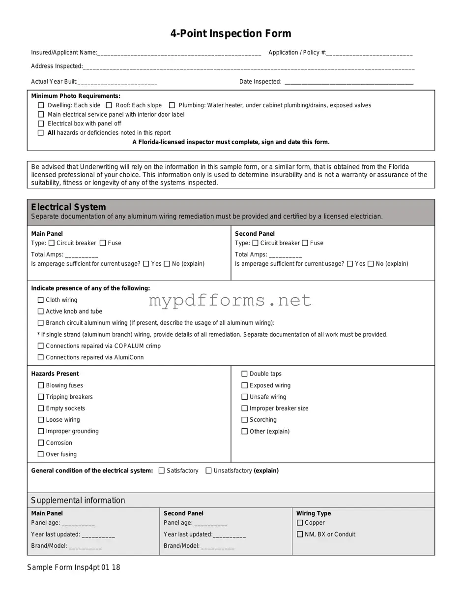 Get 4 Point Inspection Form in PDF