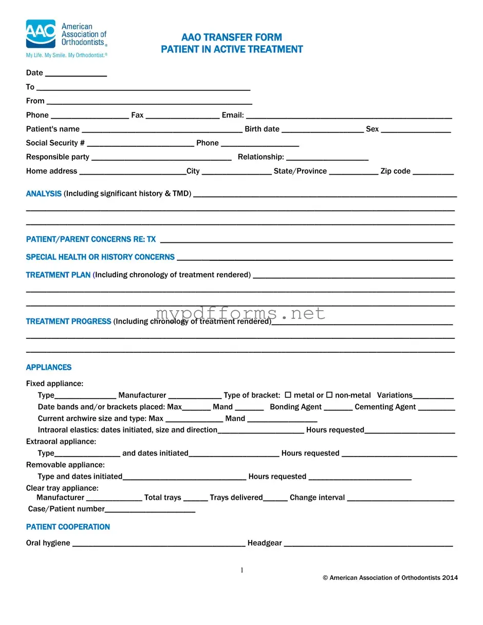 Get Aao Transfer Form in PDF