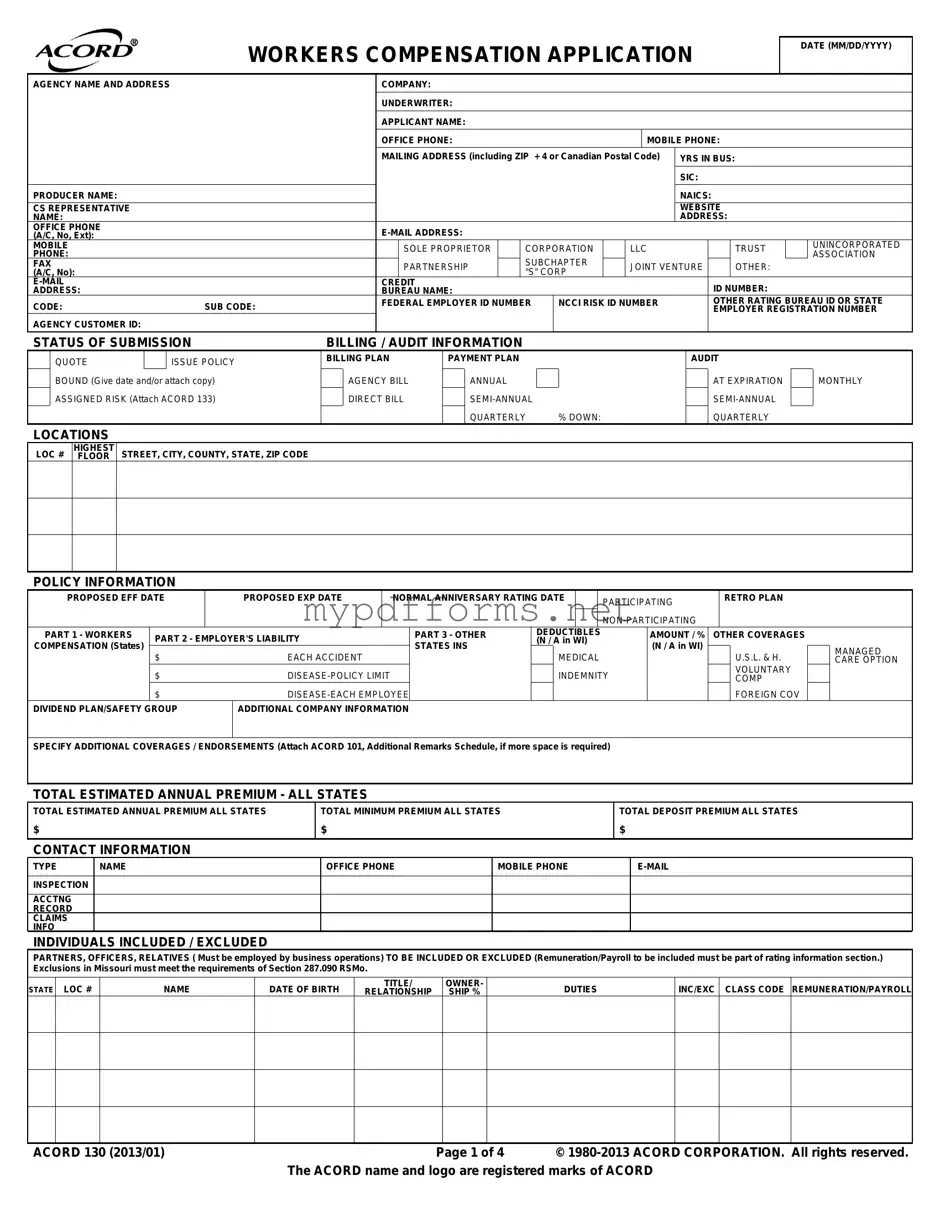 Get Acord 130 Form in PDF