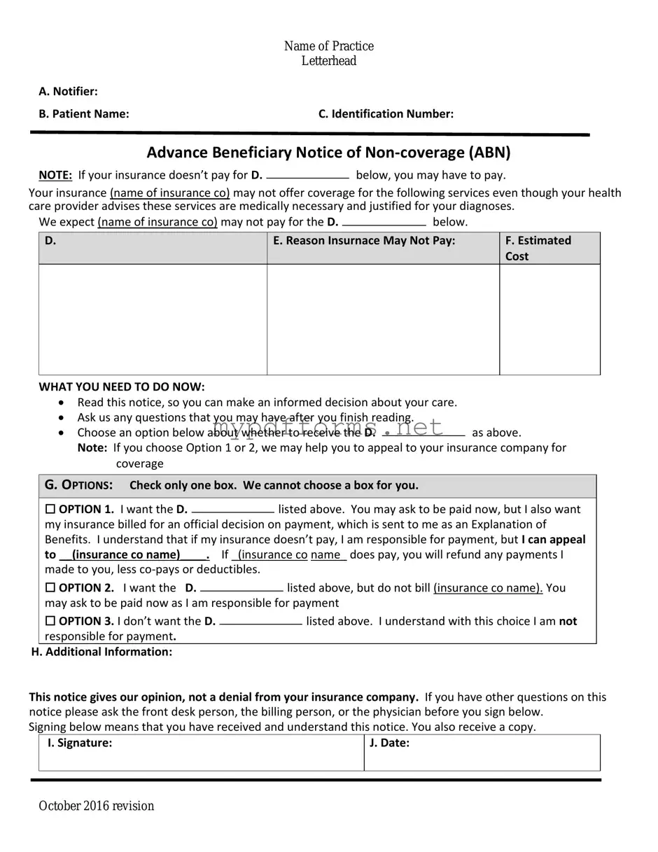 Get Advance Beneficiary Notice of Non-coverage Form in PDF
