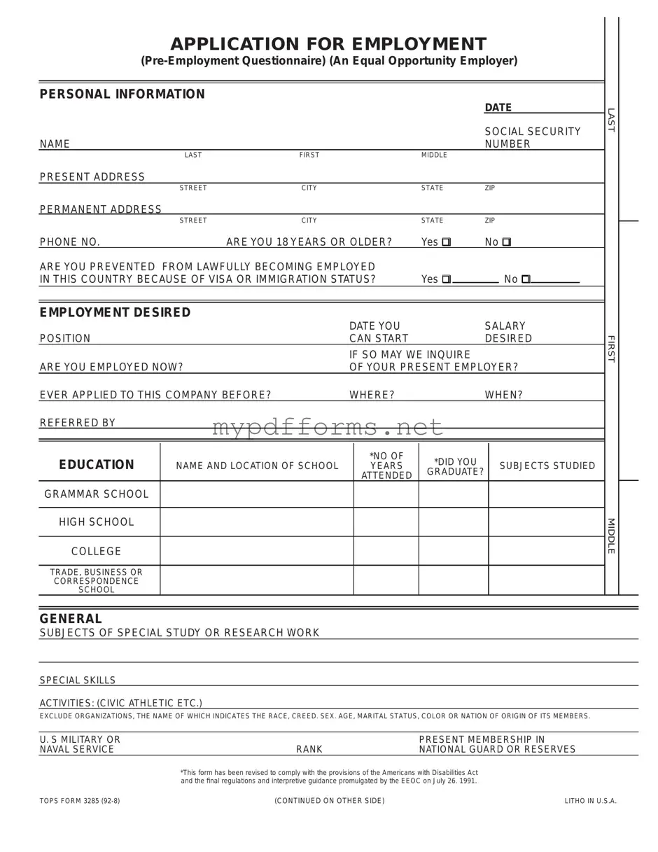 Get Employment Application Pdf Form in PDF