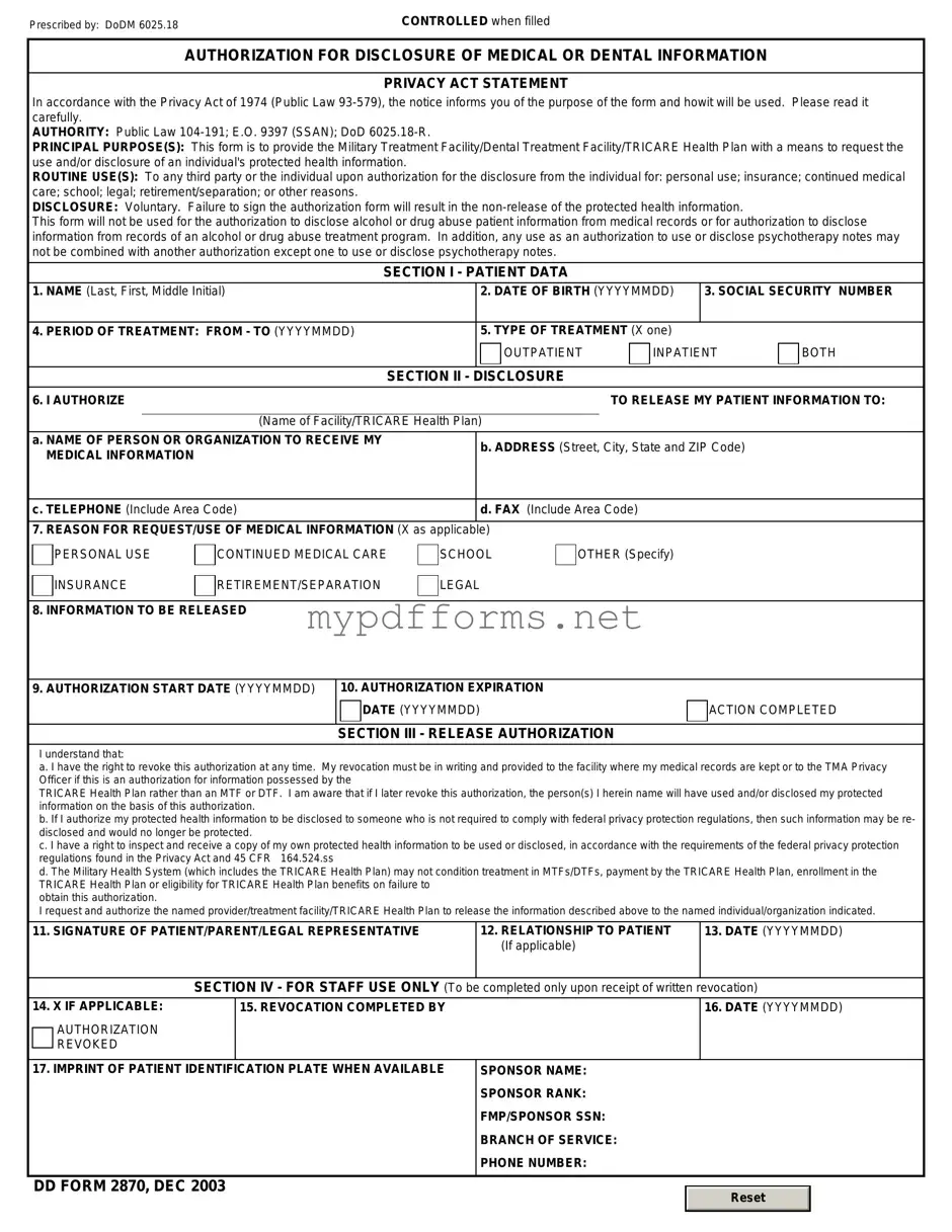 Get DD 2870 Form in PDF