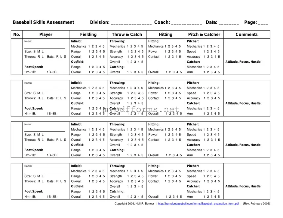 Get Baseball Assessment Form in PDF