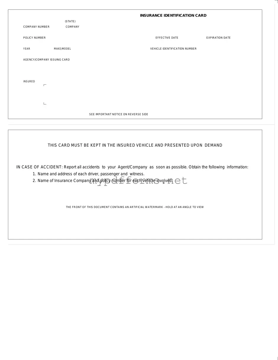 Get Auto Insurance Card Form in PDF