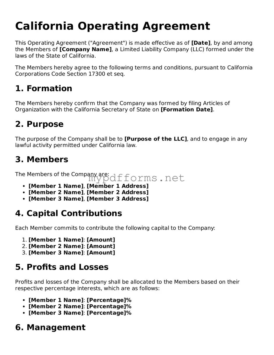 Attorney-Verified  Operating Agreement Document for California