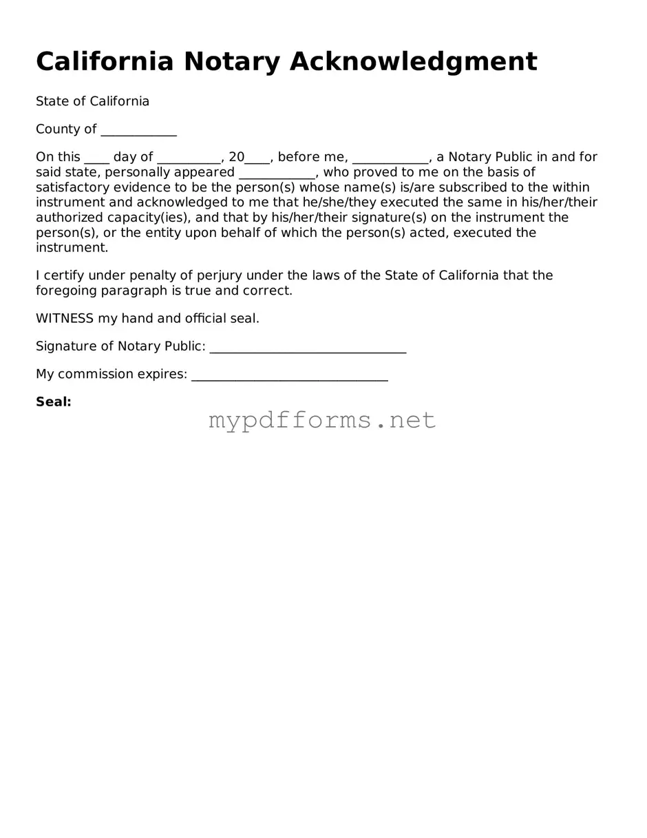 Attorney-Verified  Notary Acknowledgement Document for California