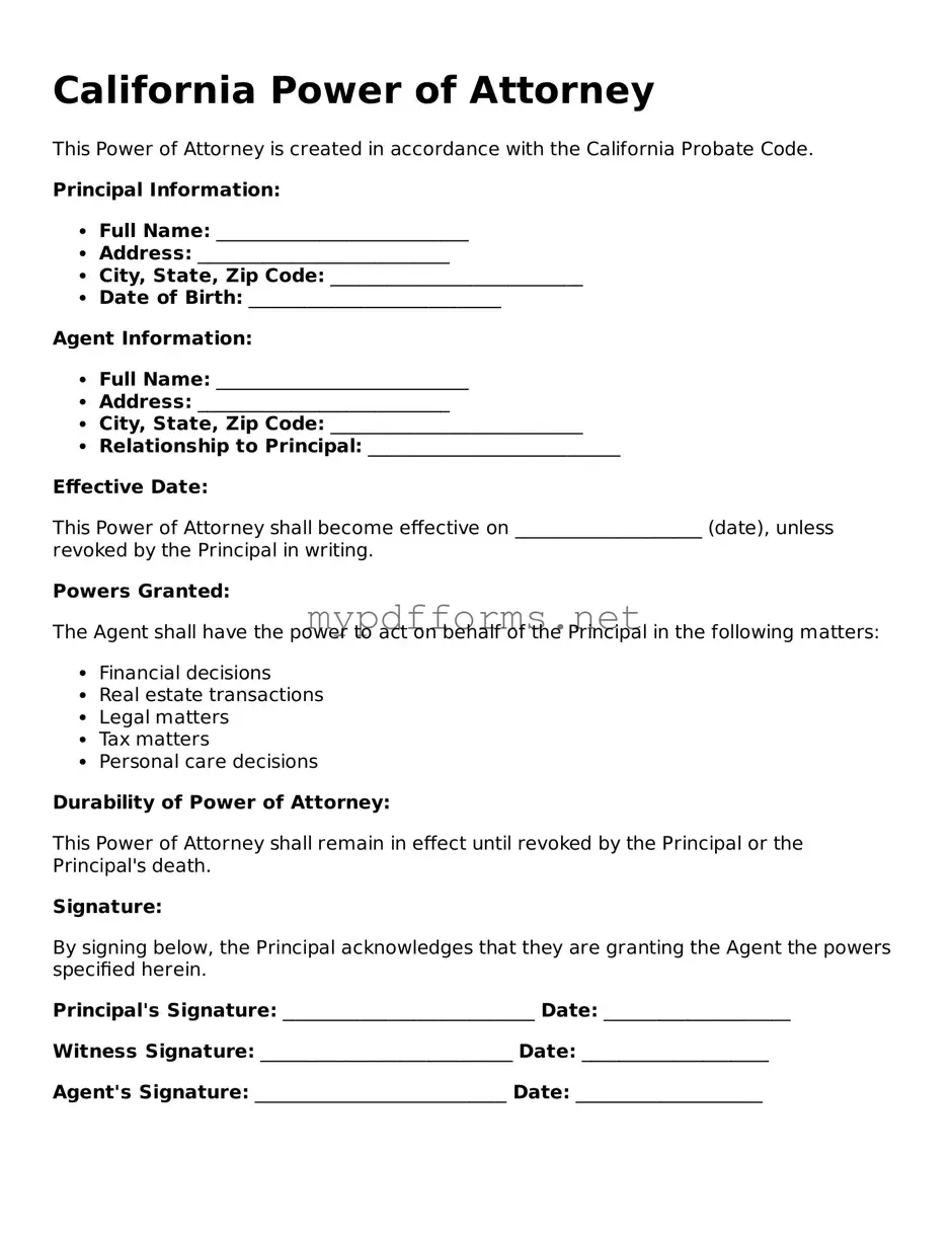 Attorney-Verified  Power of Attorney Document for California
