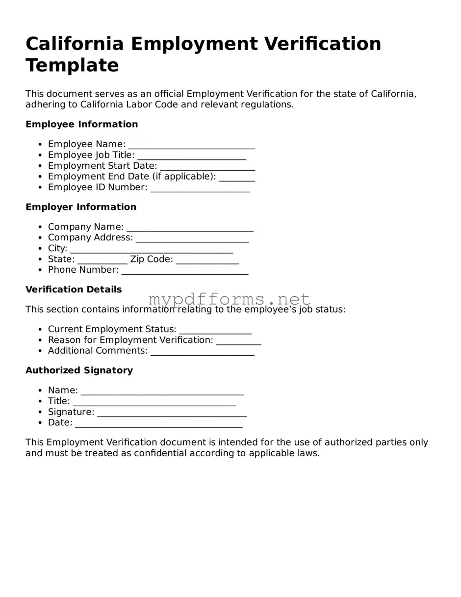 Attorney-Verified  Employment Verification Document for California