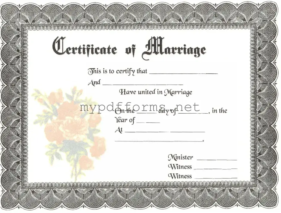 Get Marriage Certificate Form in PDF