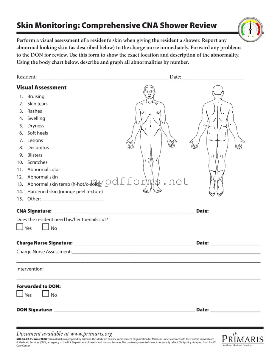 Get Cna Shower Sheets Form in PDF