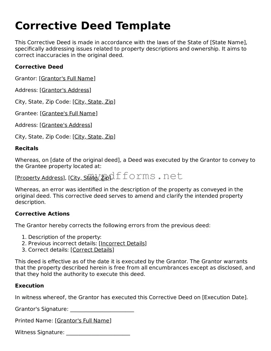 Corrective Deed Template