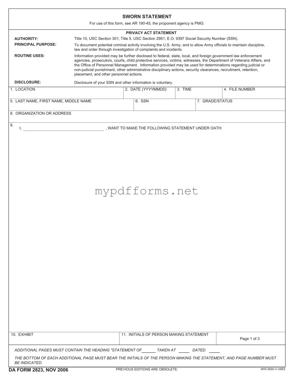 Get Da 2823 Form in PDF