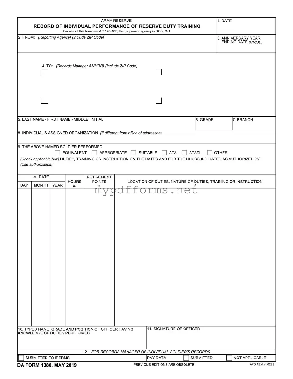Get Da 1380 Form in PDF