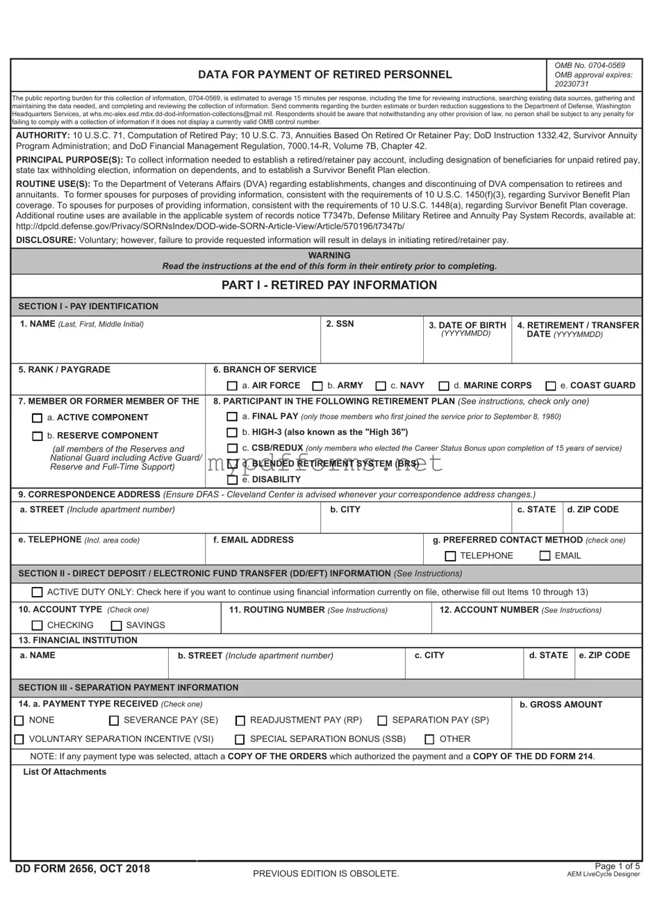 Get DD 2656 Form in PDF