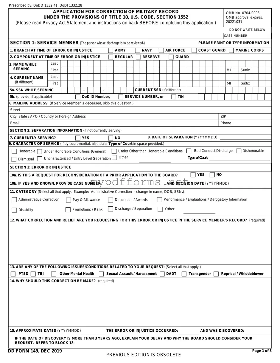 Get DD 149 Form in PDF