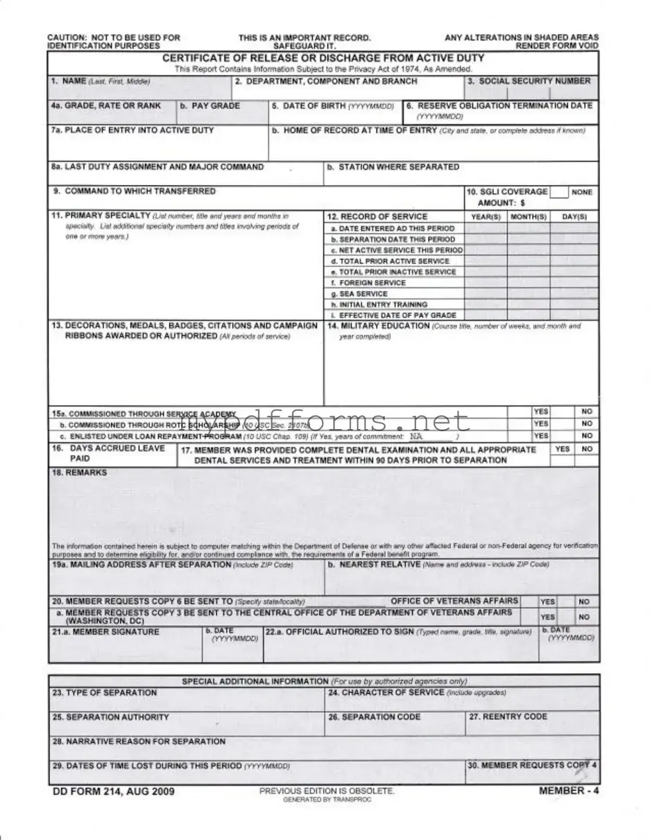 Get Dd 214 Form in PDF