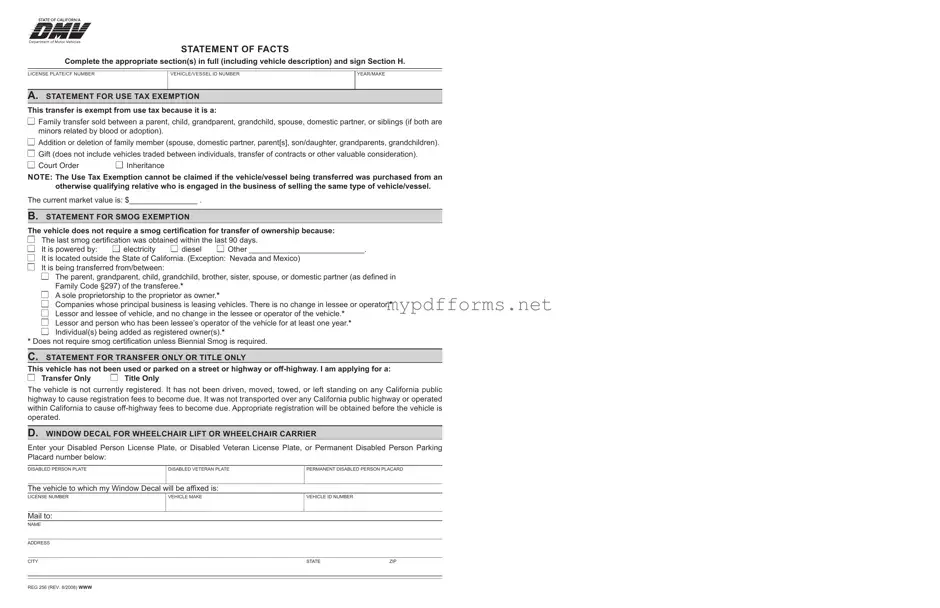 Get Dmv Reg 256 Form in PDF