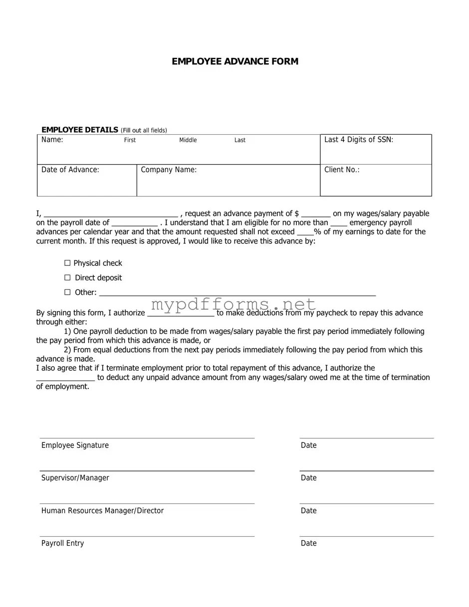 Get Employee Advance Form in PDF