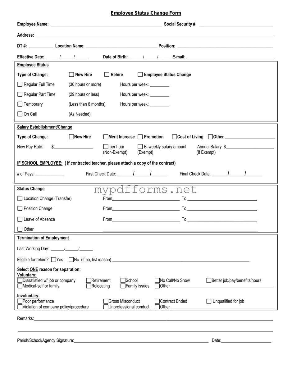 Get Employee Status Change Form in PDF