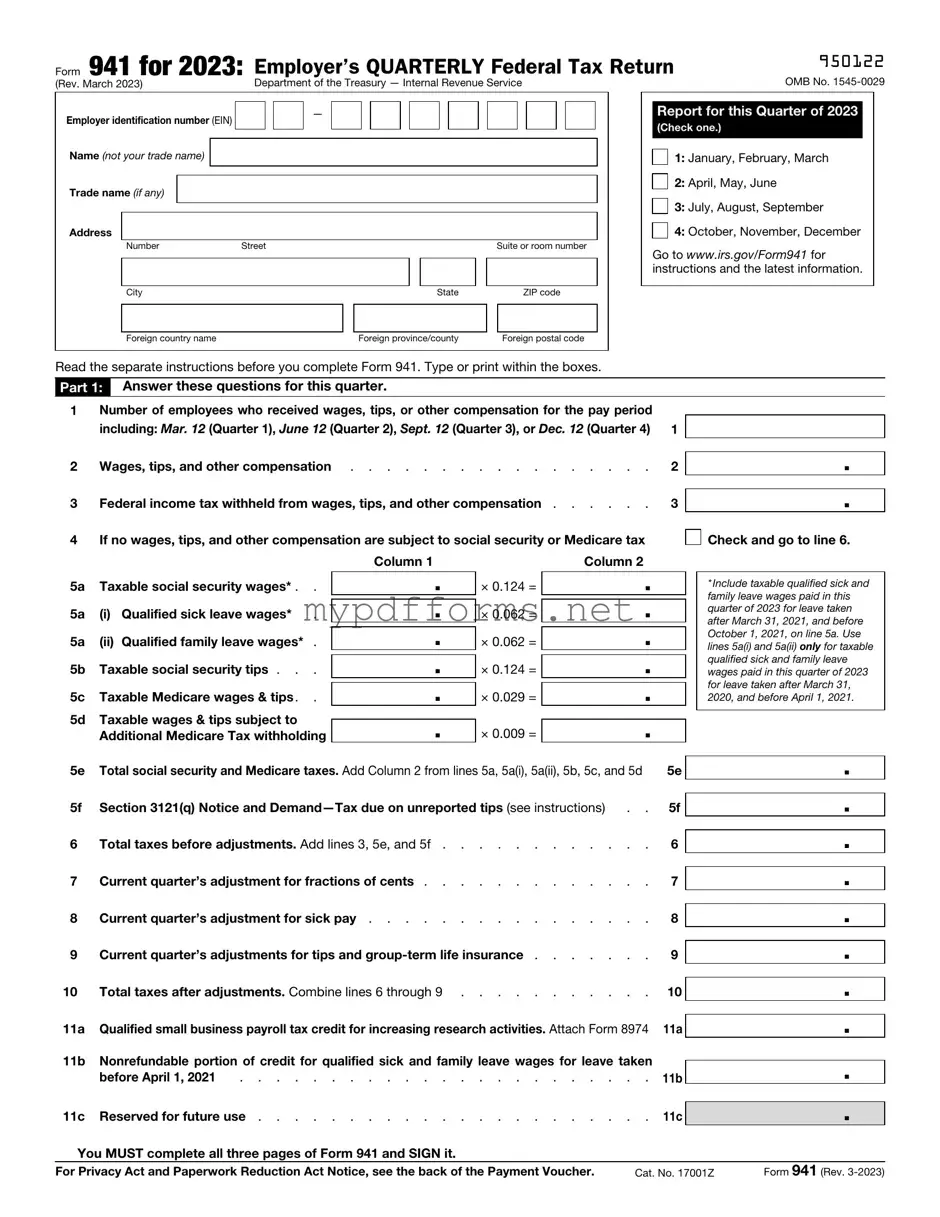 Get IRS 941 Form in PDF