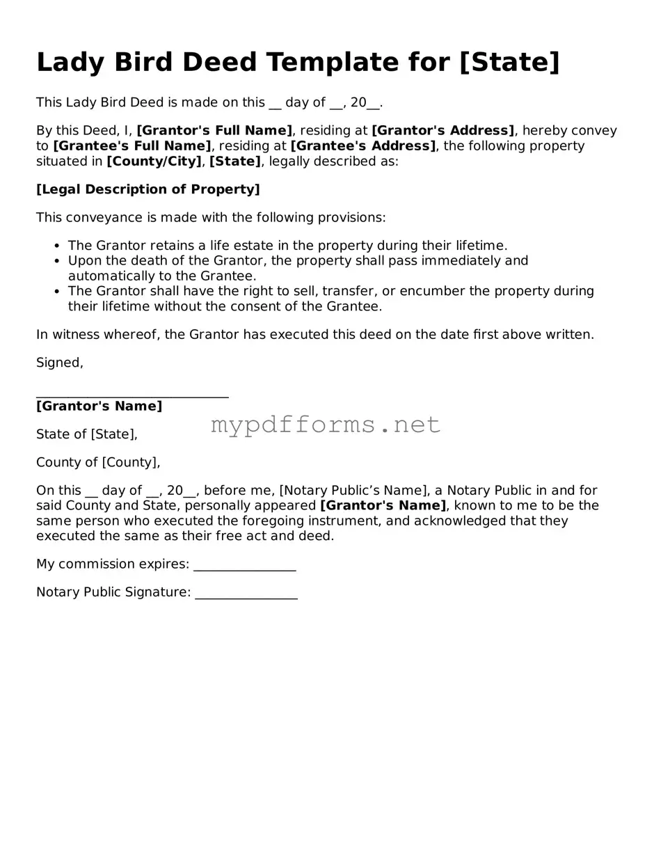 Lady Bird Deed Template