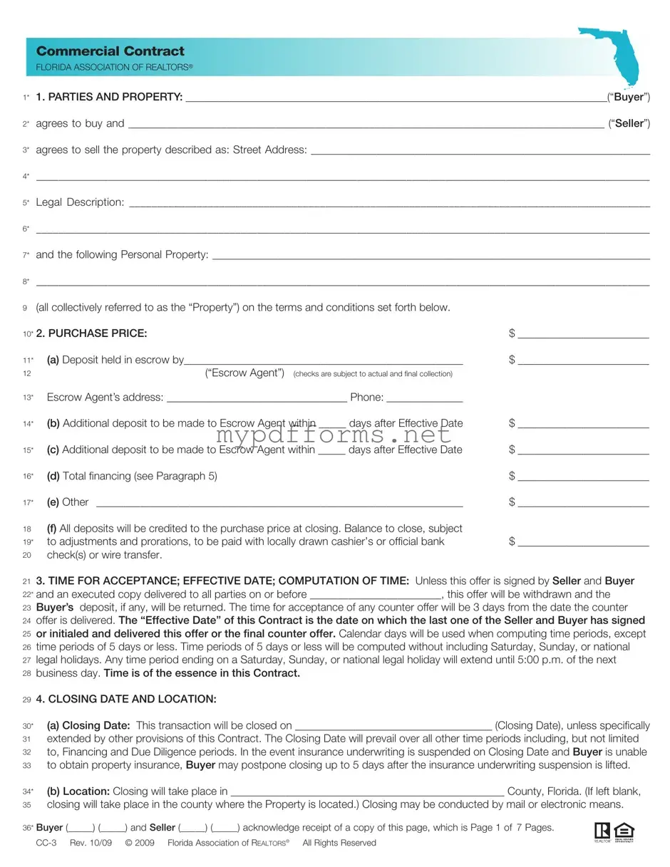 Get Florida Commercial Contract Form in PDF
