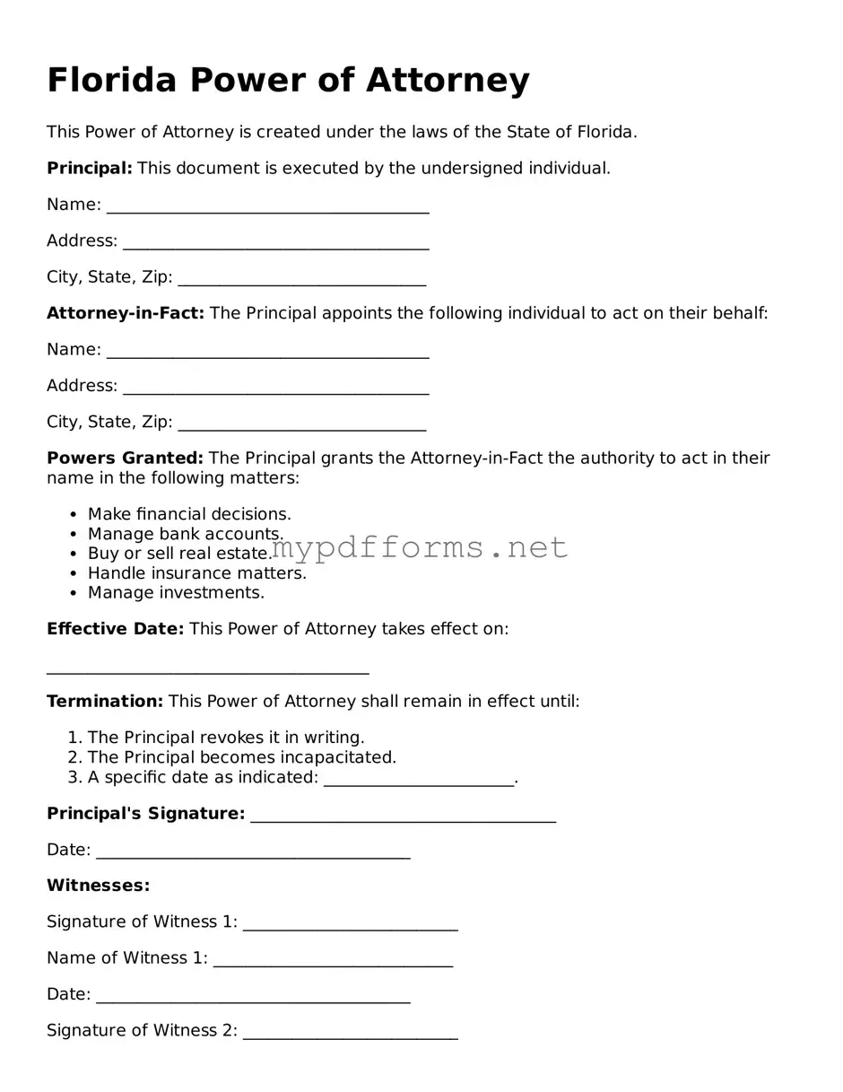 Attorney-Verified  Power of Attorney Document for Florida