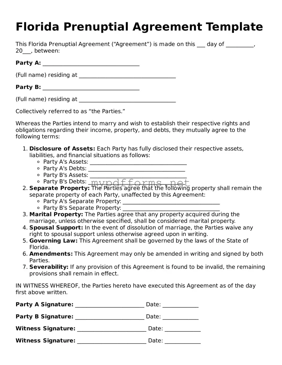 Attorney-Verified  Prenuptial Agreement Document for Florida
