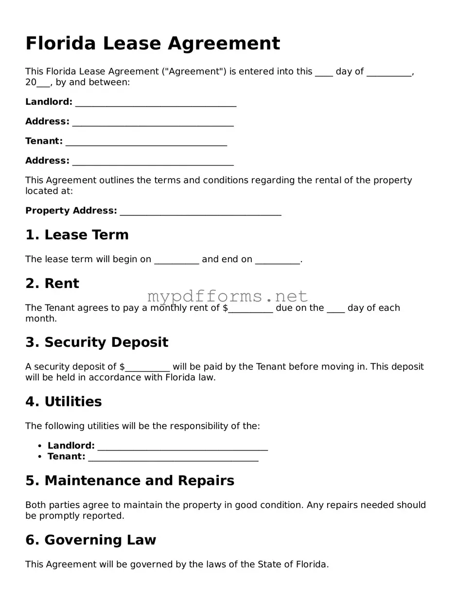 Attorney-Verified  Lease Agreement Document for Florida