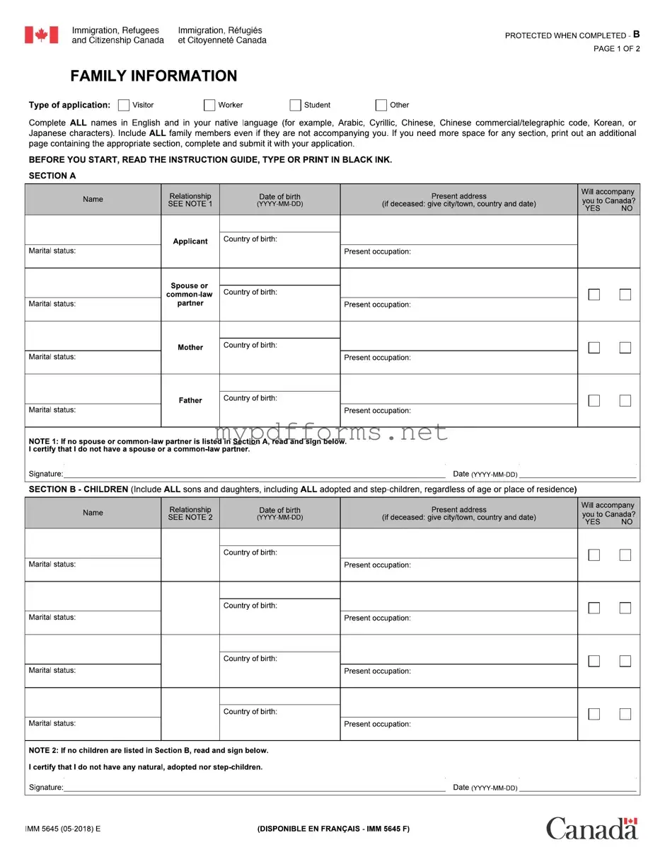 Get Imm 5645 Form in PDF