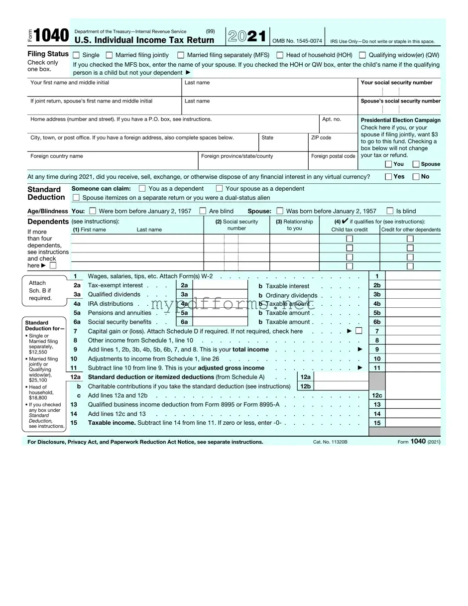 Get IRS 1040 Form in PDF