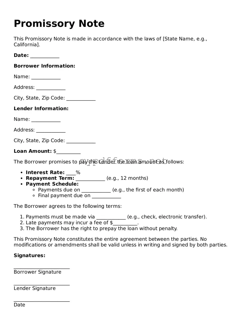 Promissory Note Template