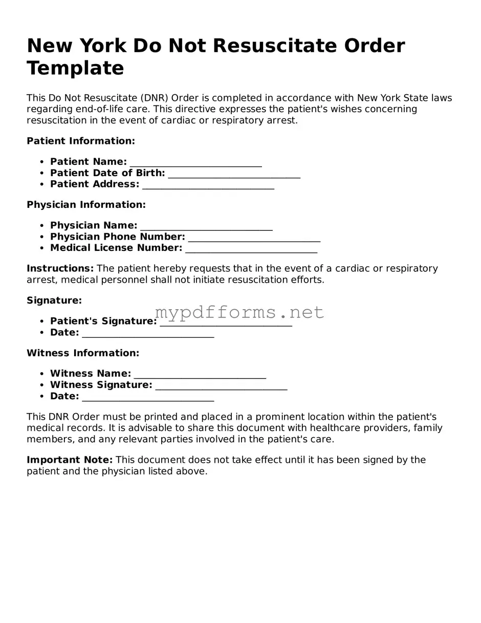 Attorney-Verified  Do Not Resuscitate Order Document for New York