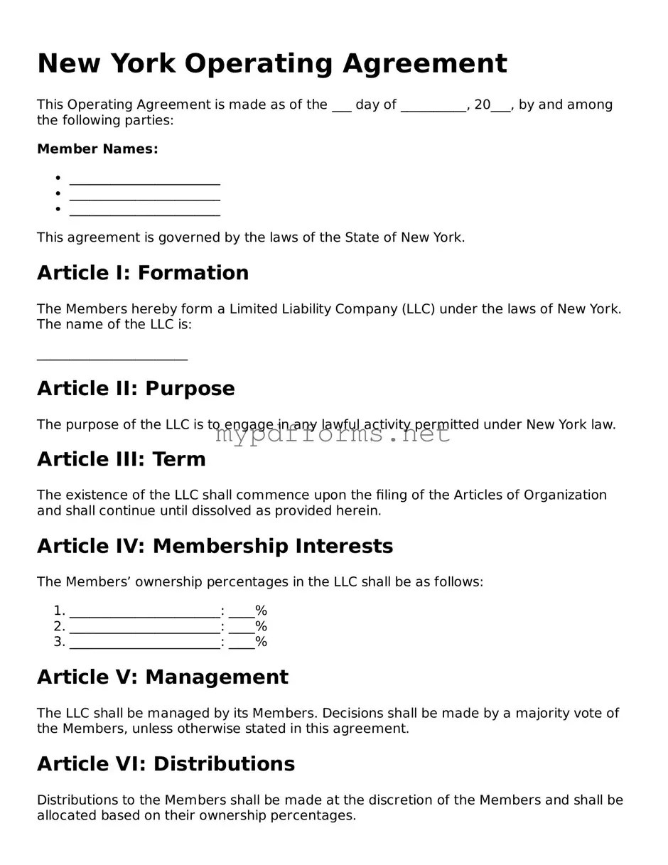 Attorney-Verified  Operating Agreement Document for New York