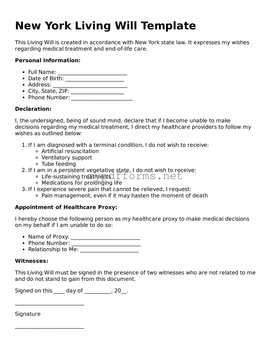 Attorney-Verified  Living Will Document for New York