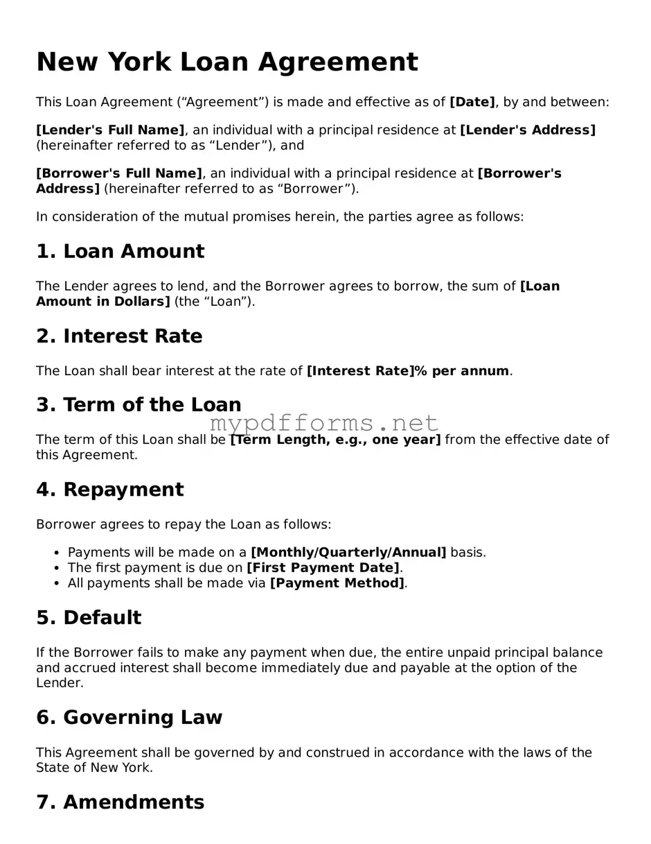 Attorney-Verified  Loan Agreement Document for New York