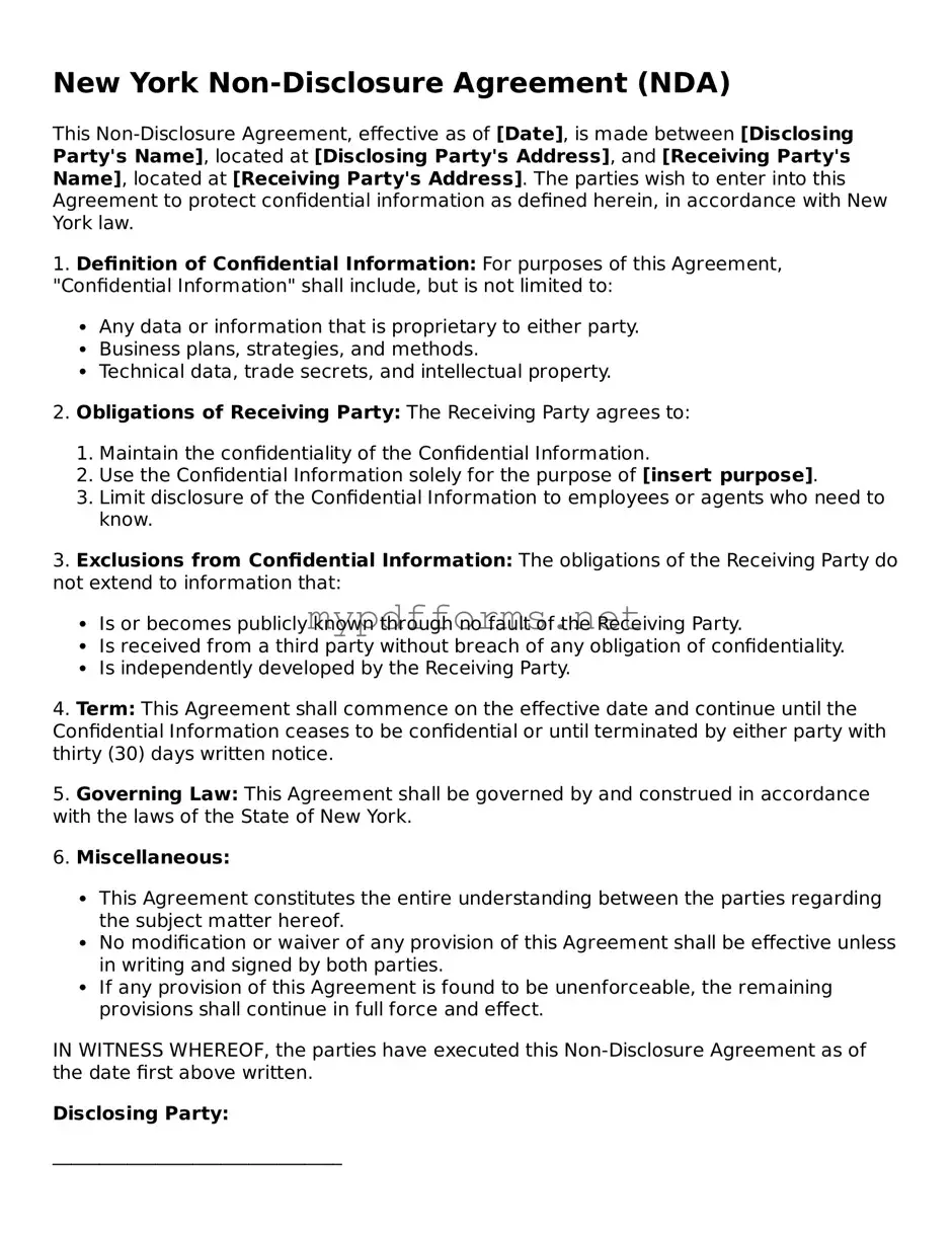 Attorney-Verified  Non-disclosure Agreement Document for New York