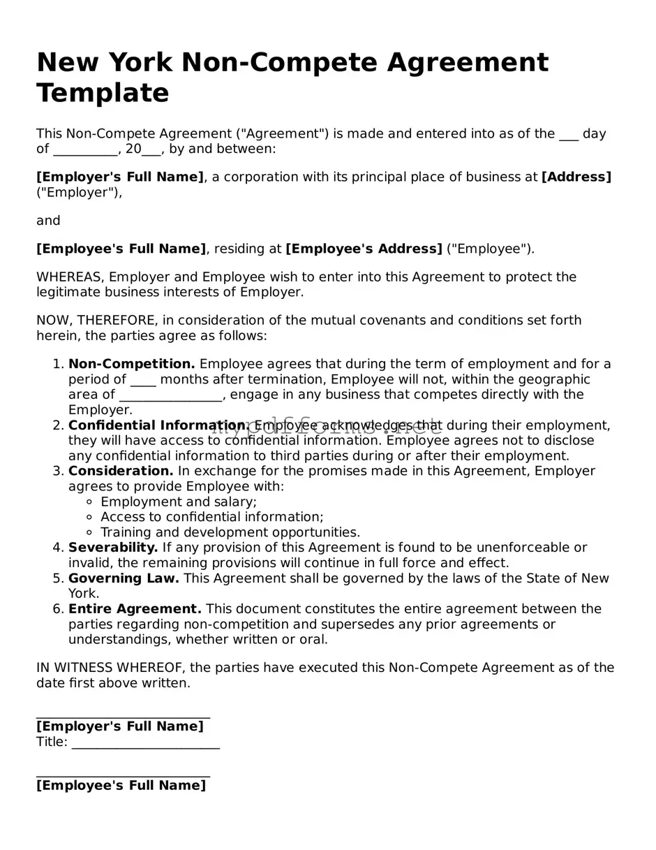 Attorney-Verified  Non-compete Agreement Document for New York