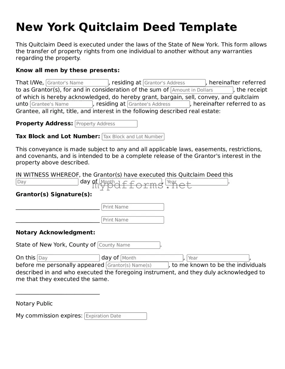 Attorney-Verified  Quitclaim Deed Document for New York