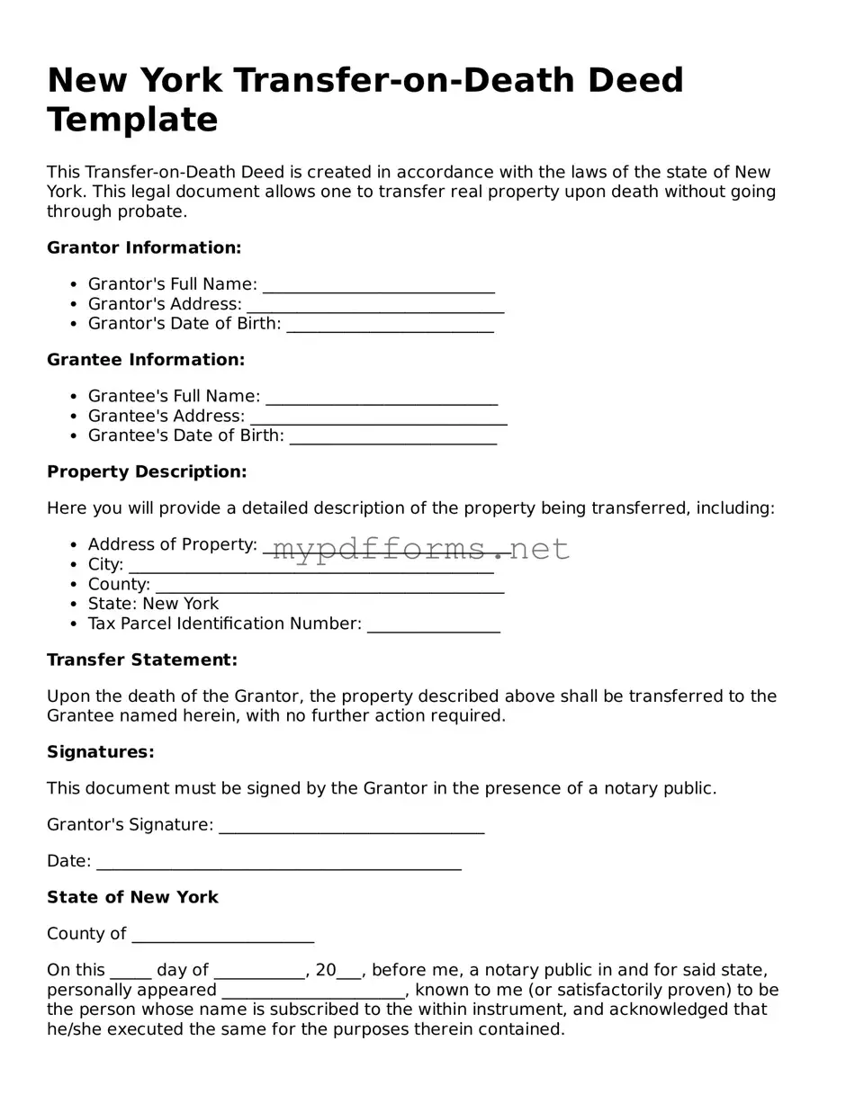 Attorney-Verified  Transfer-on-Death Deed Document for New York