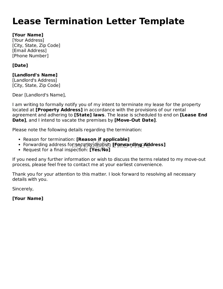 Lease Termination Letter Template