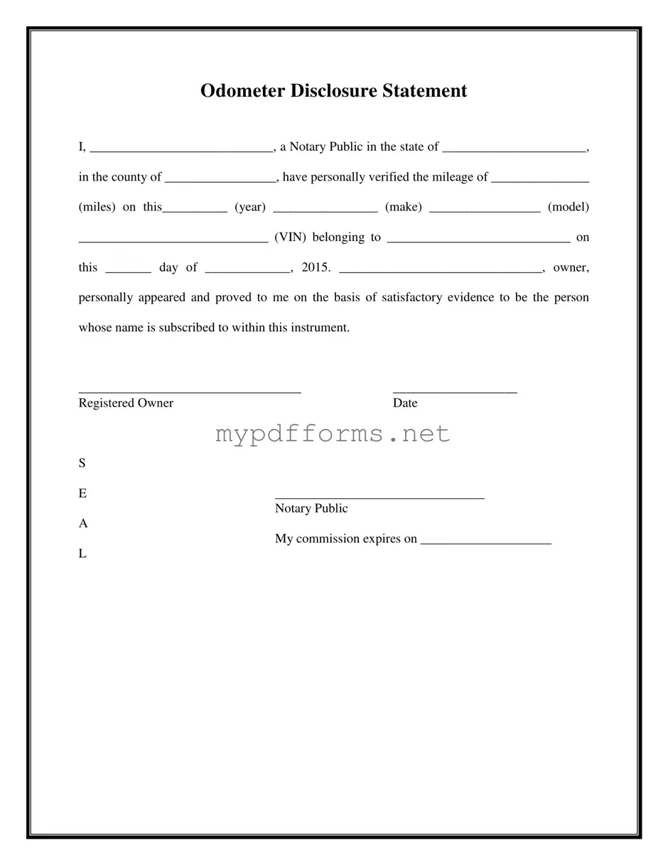 Get Notarized Odometer Statement Form in PDF