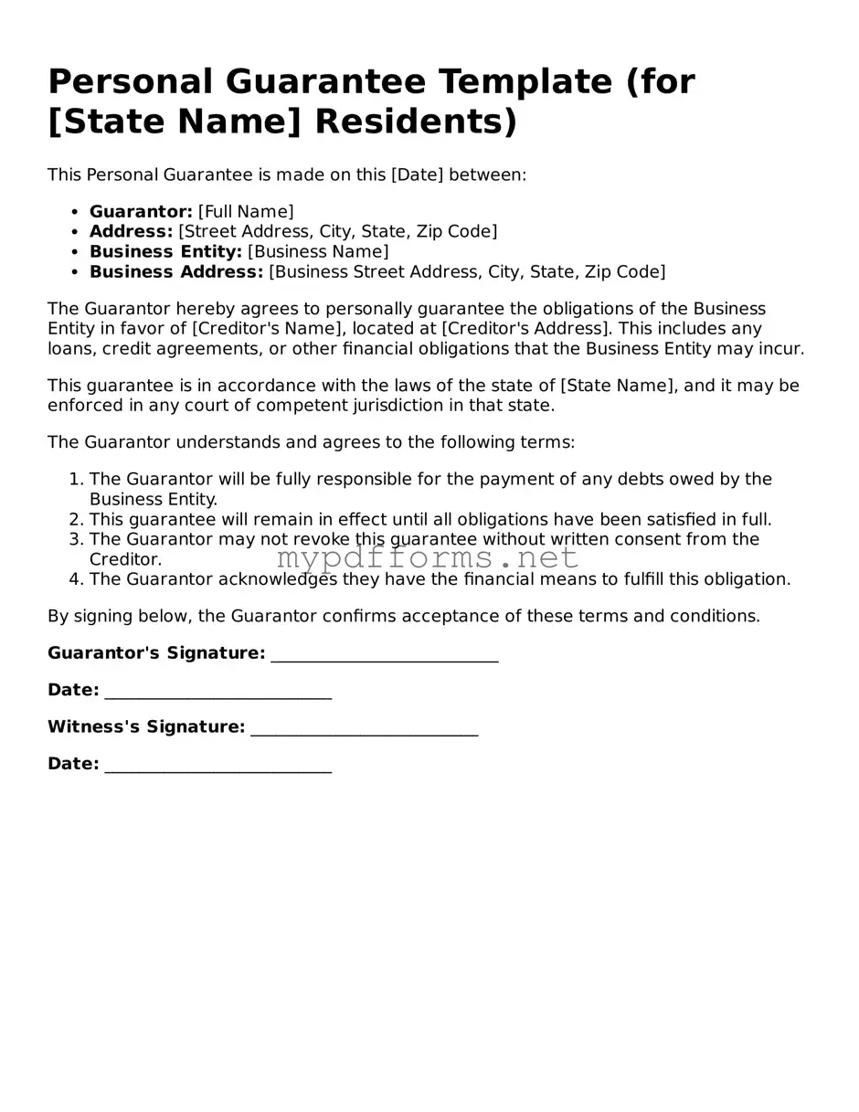 Personal Guarantee Template