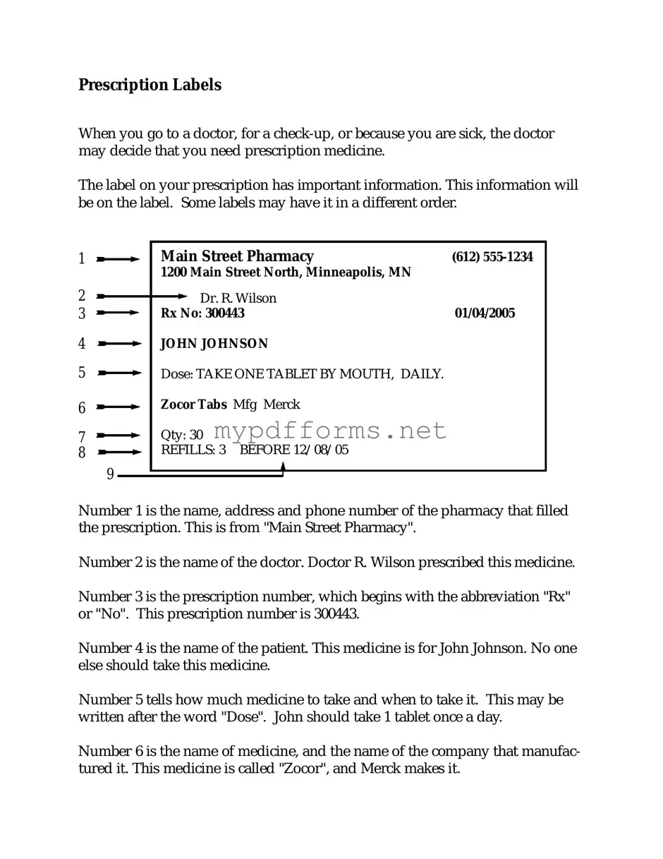 Get Prescription Label Form in PDF
