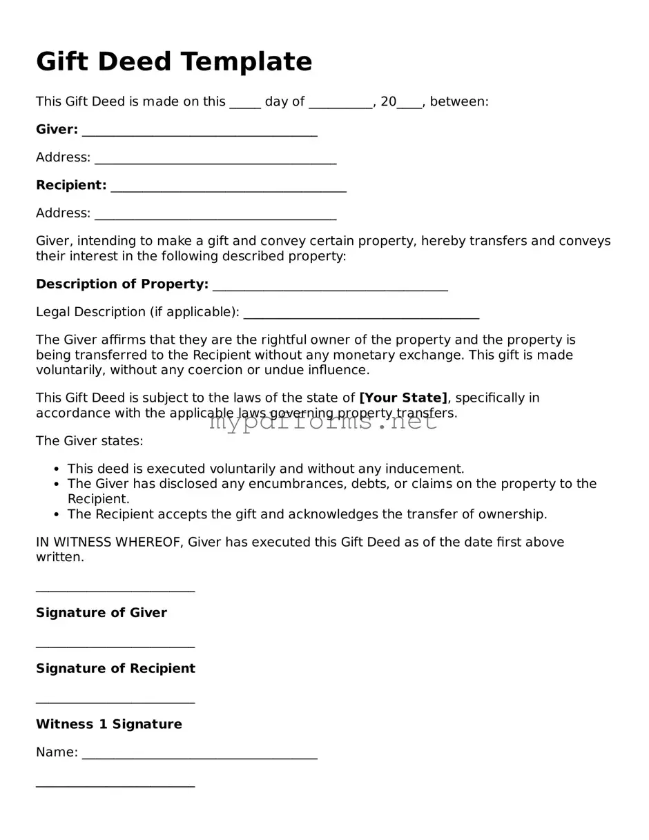 Gift Deed Template