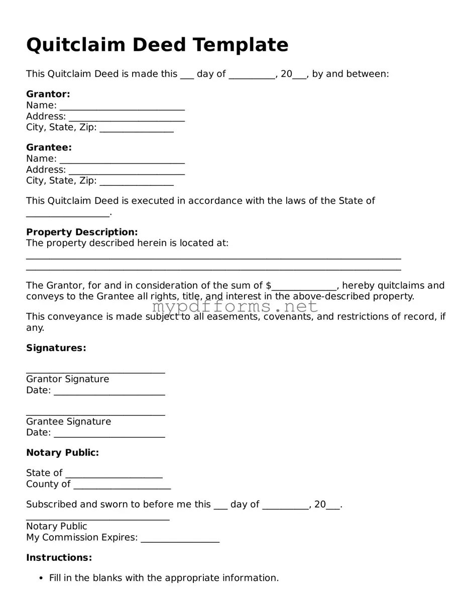 Quitclaim Deed Template