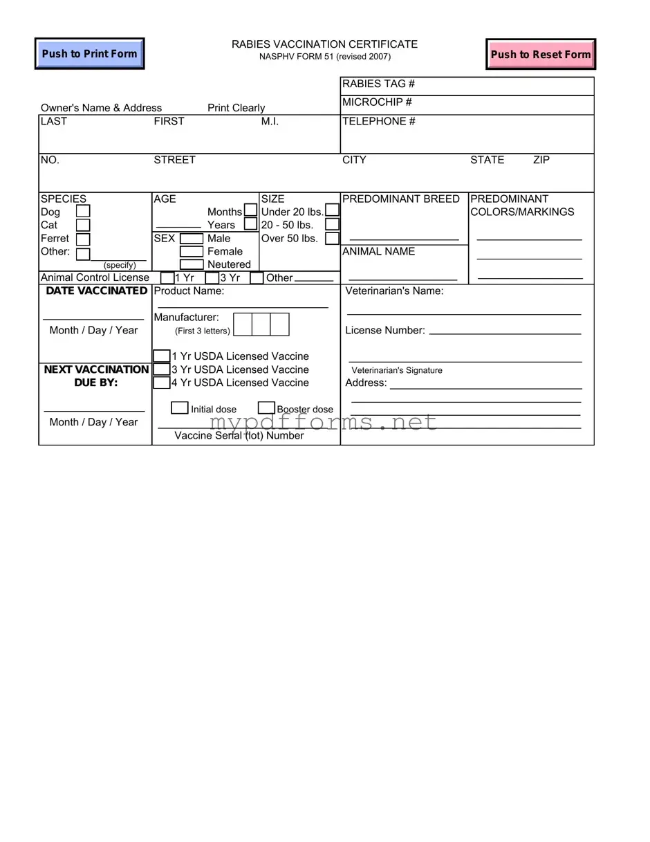 Get Rabies Certificate Form in PDF