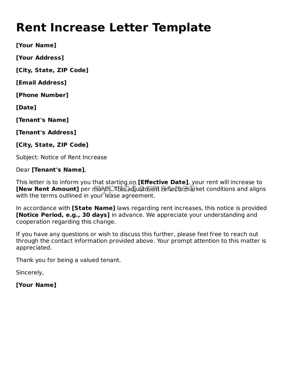 Rent Increase Letter Template