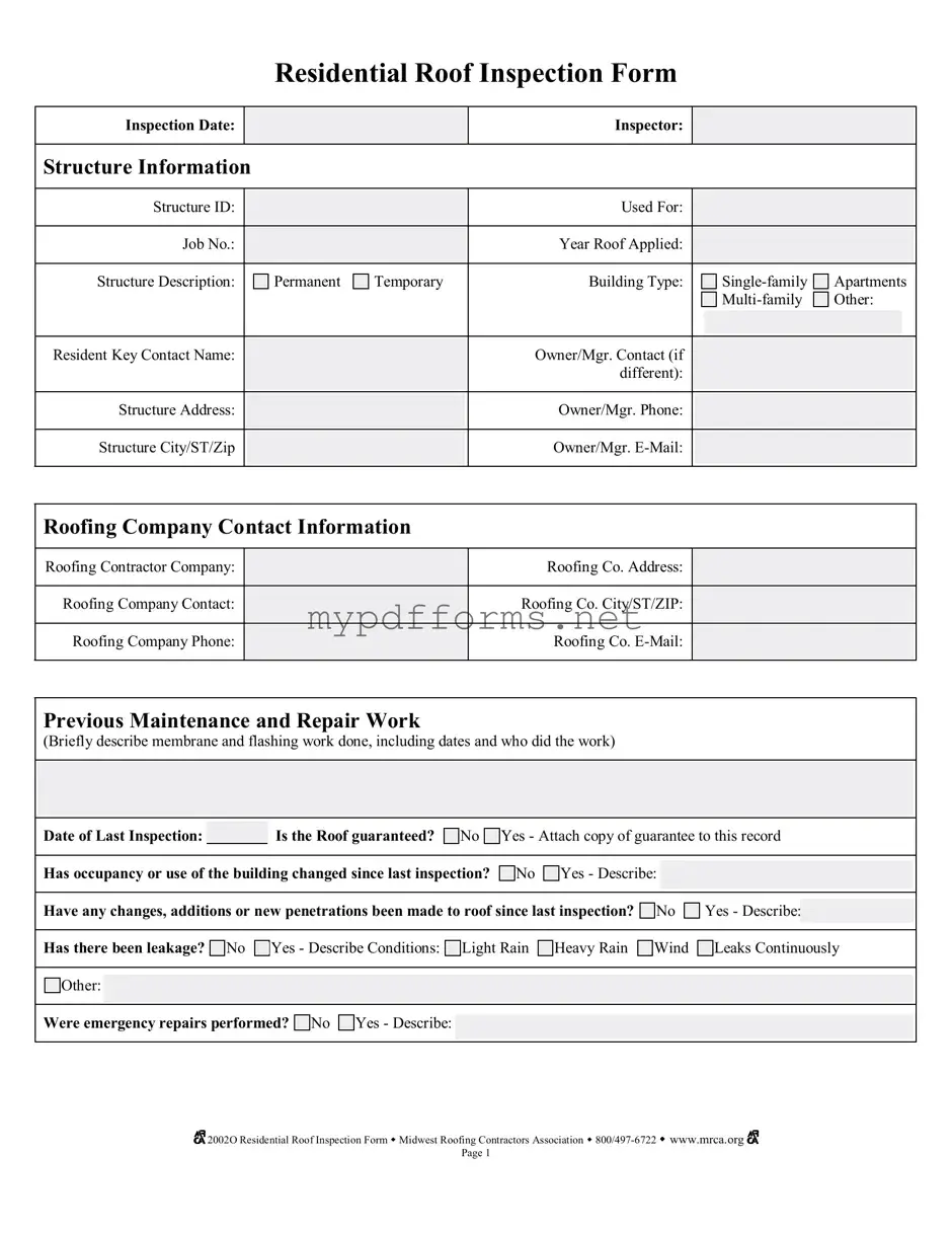 Get Roof Inspection Form in PDF