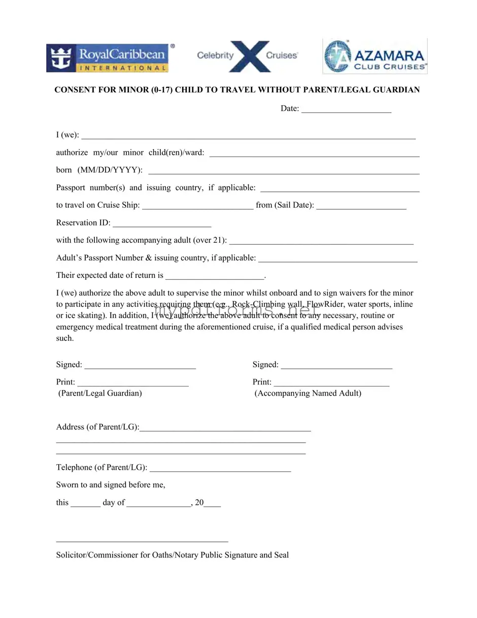 Get Royal Caribbean Parental Consent Form in PDF